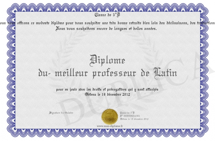 diplome universitaire latin